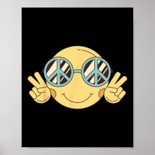 Affiche Peace Sign Love 60s les années 70 Super Hippie Cos