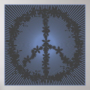 Affiche Peace symbol flower power