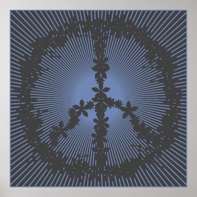 Affiche Peace symbol flower power (Devant)