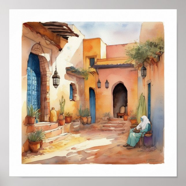 Affiche peaceful morocco art print (Devant)