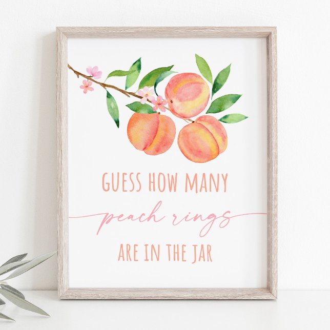 Affiche Peach Blossom Anniversaire Devinez Combien De Jeu (Créateur téléchargé)