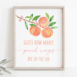 Affiche Peach Blossom Anniversaire Devinez Combien De Jeu