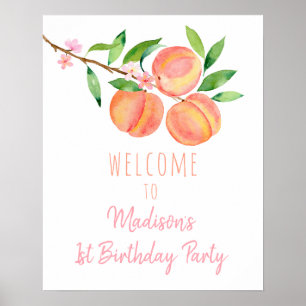 Affiche Peach Blossom One Sweet Peach Anniversaire Bienven