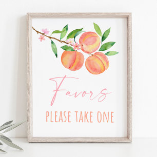 Affiche Peach Blossom One Sweet Peach Anniversaire Symbole