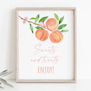 Affiche Peach Blossom Sweet Traitements Signal d'anniversa