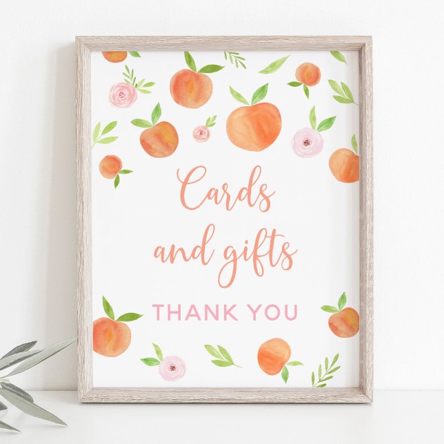 Affiche Peach Floral Cartes et cadeaux Symbole d'anniversa (Créateur téléchargé)