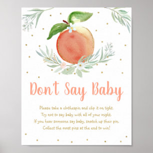 Affiche Peach Gold Floral Ne pas dire Baby Game