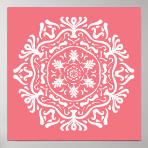 Affiche Peach Mandala