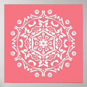 Affiche Peach Mandala