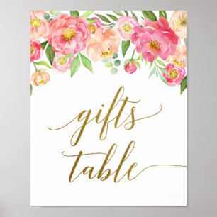 Affiche Peach & Pink Peony Cadeaux de la table Signal
