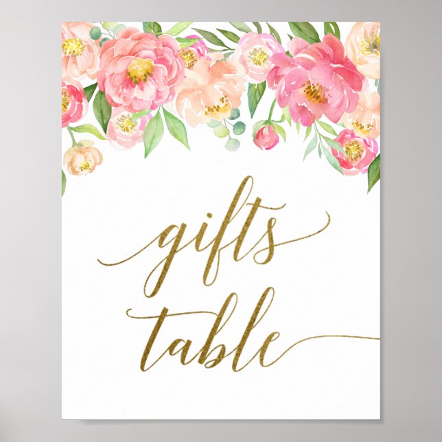 Affiche Peach & Pink Peony Cadeaux de la table Signal (Devant)
