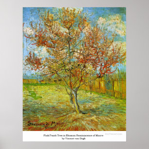 Affiche Peach Tree rose en fleurs par Vincent van Gogh