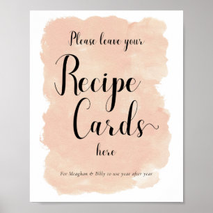 Affiche Peach Watercolor Recette Cartes Signal de Fête des