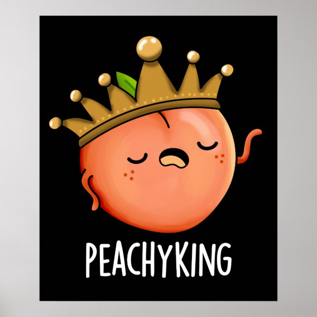 Affiche Peachy King Funny Peach Pun Pun Dark BG (Devant)