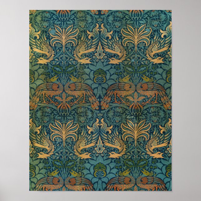 Affiche Peacock and Dragon, 1878, par William Morris (Devant)