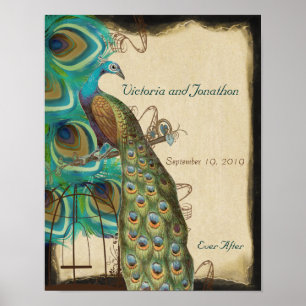 Affiche Peacock Bird Cage Imprimer Réception de mariage