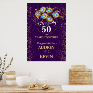 Affiche Peacock Feathers 50e anniversaire de Mariage