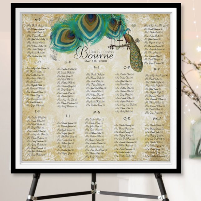 Affiche Peacock Feathers Birdcage Notes musicales (To see frame and mat pricing,  please choose your options.)