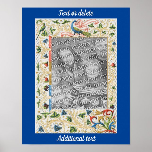 Affiche Peacock Fruit Art Cadre Créer Votre Propre Photo (Devant)