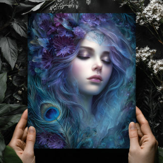 Affiche Peacock Goddess Queen Fantasy Wall Art Print