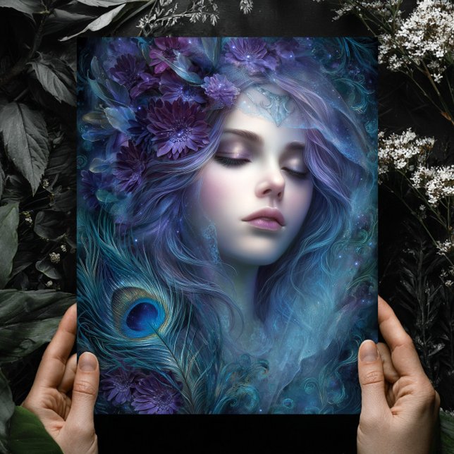 Affiche Peacock Goddess Queen Fantasy Wall Art Print (Créateur téléchargé)