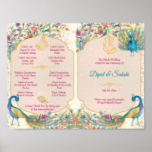 Affiche Peacock mariage hindou détails programme rituels