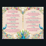 Affiche Peacock programme de rituels mariages hindous à l'<br><div class="desc">Peacock paisley Programme de rituels mariages hindous INSIDE page pour TÉLÉCHARGER NUMÉRIQUE.</div>