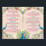 Affiche Peacock programme de rituels mariages hindous à l'<br><div class="desc">Peacock paisley Programme de rituels mariages hindous INSIDE page pour TÉLÉCHARGER NUMÉRIQUE.</div>
