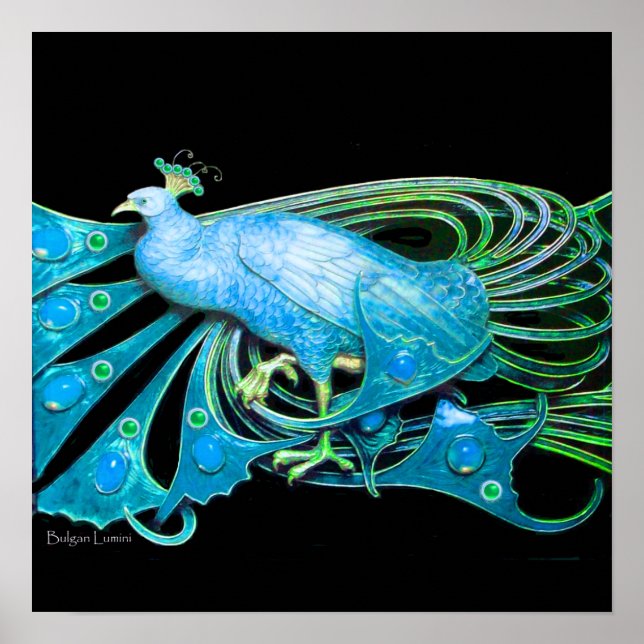 Affiche PEACOCK, turquase bleue, vert noir (Devant)