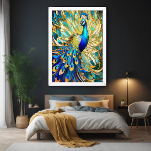 Affiche Peacock vibrant dans le style Art Nouveau Mur colo