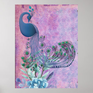 Affiche *~* Peacock victorien Vintage Art nouveau AR24