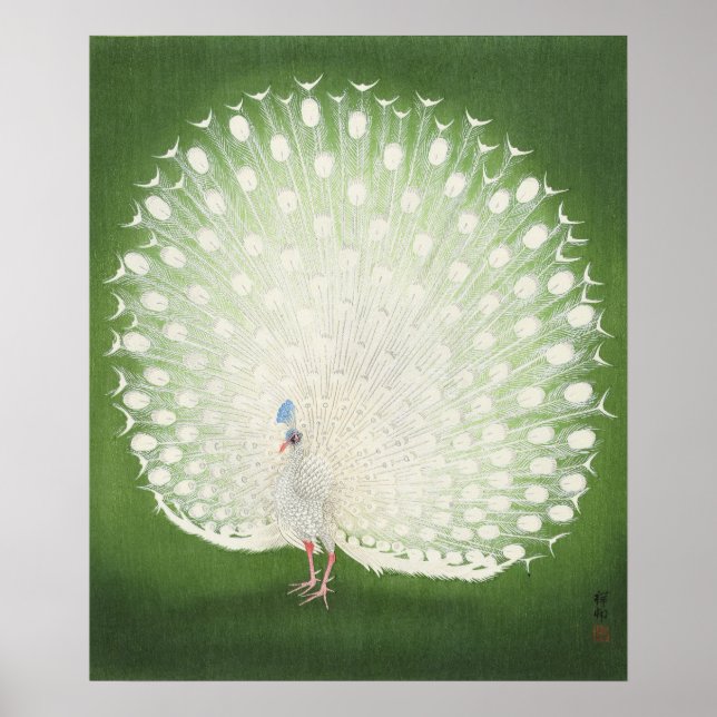 Affiche Peacock vintage, Retro Japonais (Devant)