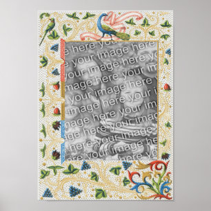 Affiche Peacocks Cadre Fruit Ajouter Votre Photo