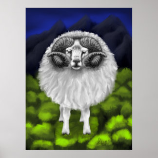Affiche Peaks majestueux : Pâturage des moutons islandais