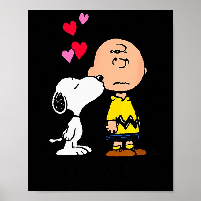 Affiche Peanuts - And Charlie Dog Kisses Valentine Wishes  (Devant)