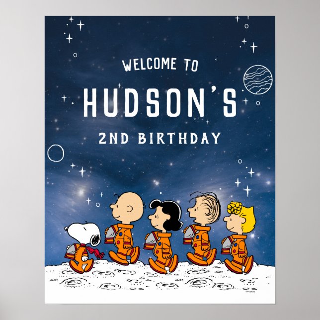 Affiche Peanuts | Anniversaire dans l'espace (Devant)