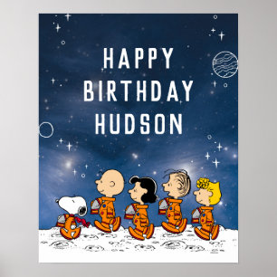Affiche Peanuts Anniversaire Spatial