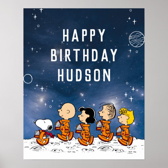 Affiche Peanuts | Anniversaire Spatial (Devant)