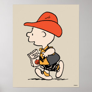 Affiche Peanuts Charlie Brown Cowboy Halloween