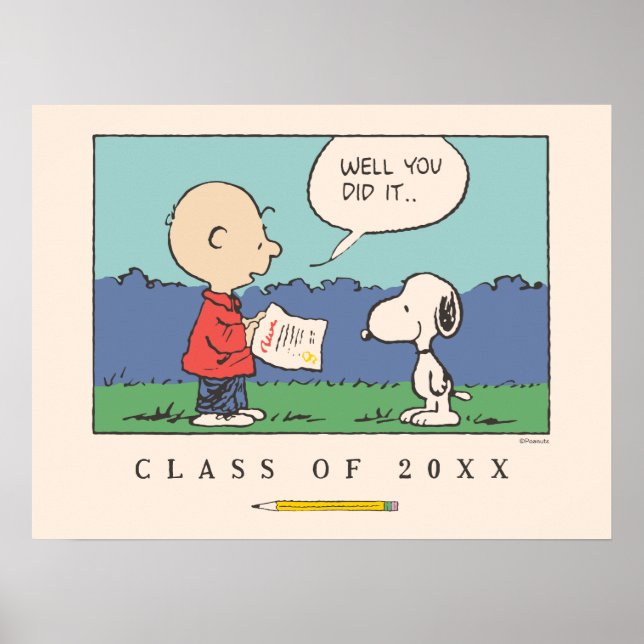 Affiche Peanuts Charlie Brown Snoopy Well You Did It Grad (Devant)