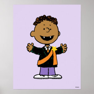 Affiche Peanuts   Franklin Halloween Vampire