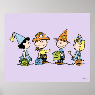Affiche Peanuts Halloween Trick or Treaters