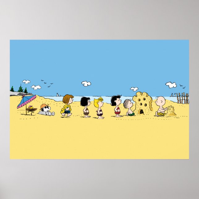 Affiche Peanuts | Jour à la plage (Devant)