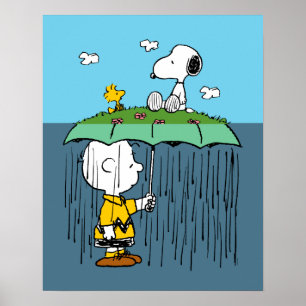 Affiche Peanuts Jour Ensoleillé Jour Pluvieux Moitié & M