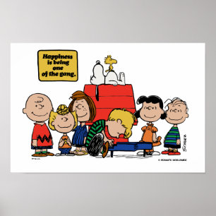 Affiche Peanuts Le bonheur est d'être l'un des leurs