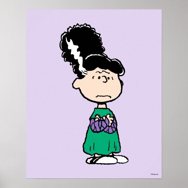 Affiche Peanuts Lucy Mariée de Frankenstein Halloween (Devant)