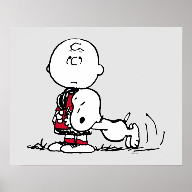 Affiche PEANUTS | Motif rouge et noir (Devant)
