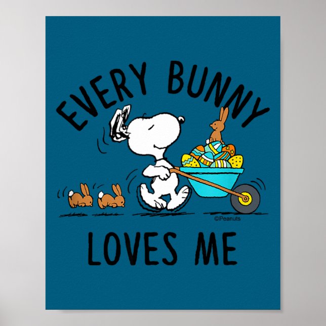 Affiche Peanuts - Pâques - chaque lapin m'aime Peanuts -  (Devant)