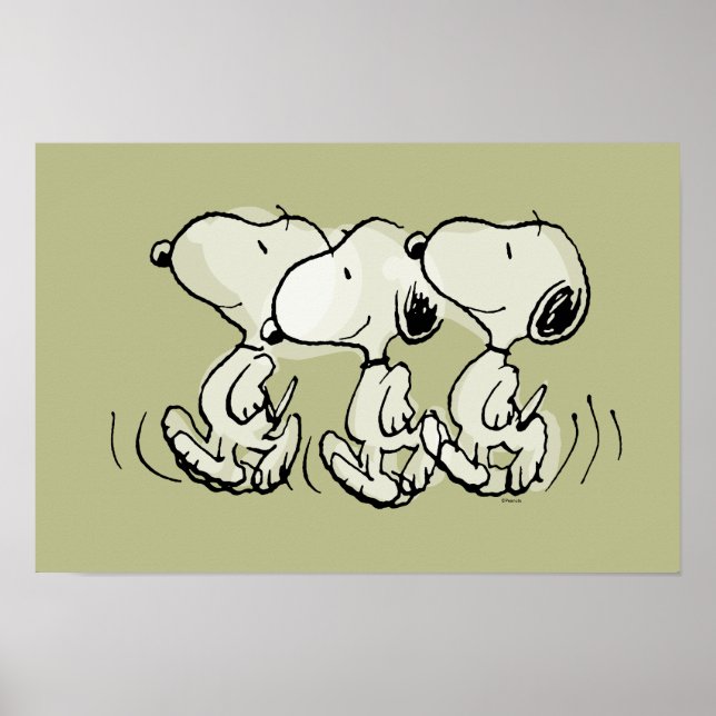 Affiche Peanuts | Snoopy marche tête haute (Devant)