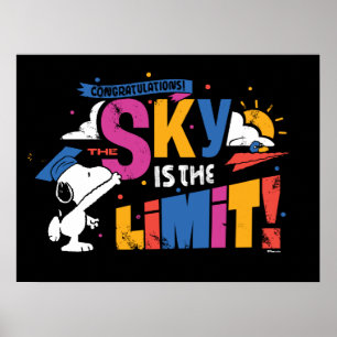 Affiche Peanuts Snoopy Sky Is The Limit Diplômé